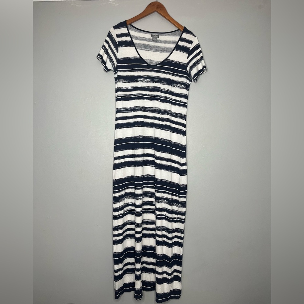 Neiman Marcus Long Striped Nautical Summer Dress Z